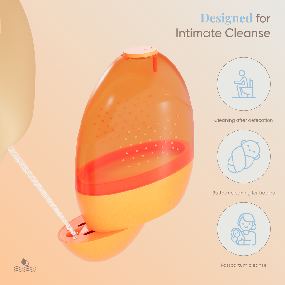 UnityProtect Portable Bidet for Travel, Mango Shape Rechargeable Electric Travel Bidet Sprayer with Adaptor, Mini High Pressure Handheld Bidet for Women Men Baby Cleaning