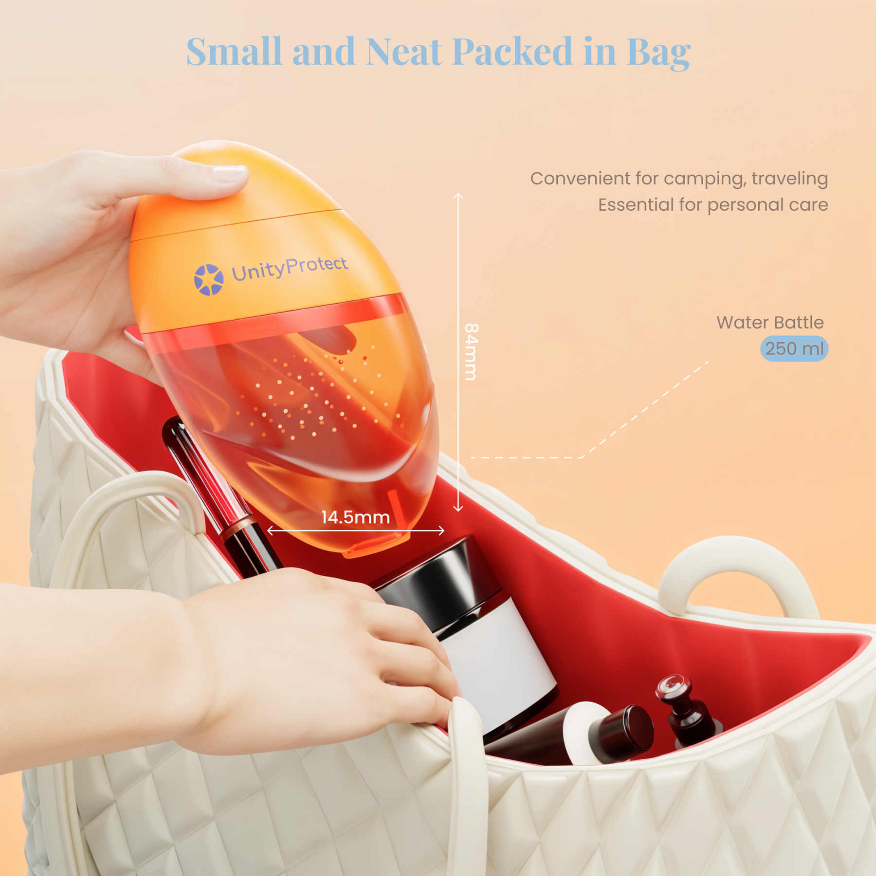UnityProtect Portable Bidet for Travel, Mango Shape Rechargeable Electric Travel Bidet Sprayer with Adaptor, Mini High Pressure Handheld Bidet for Women Men Baby Cleaning