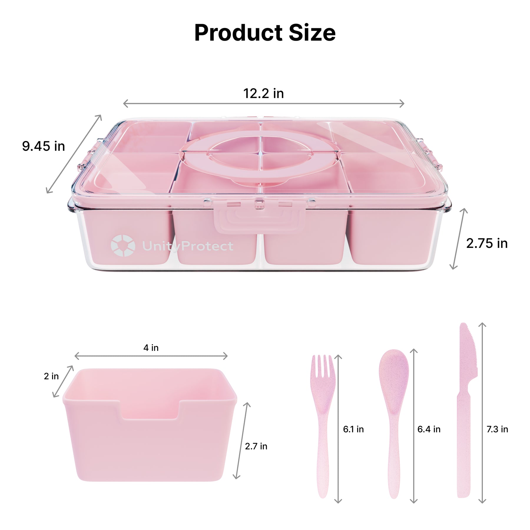 Divided Serving Tray & Snackle Box Containers, Charcuterie Boxes with Clear Lids, Snack Box Container with Portable Utensils Set with Case