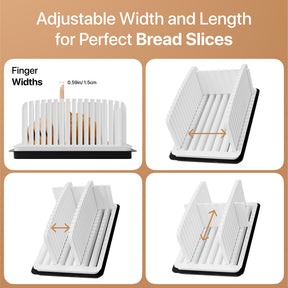 Adjustable Bread Slicer - Foldable Design for Homemade Bread with Uniform Bread Slicing Guide