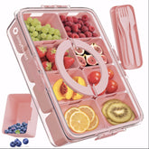 Divided Serving Tray & Snackle Box Containers, Charcuterie Boxes with Clear Lids, Snack Box Container with Portable Utensils Set with Case